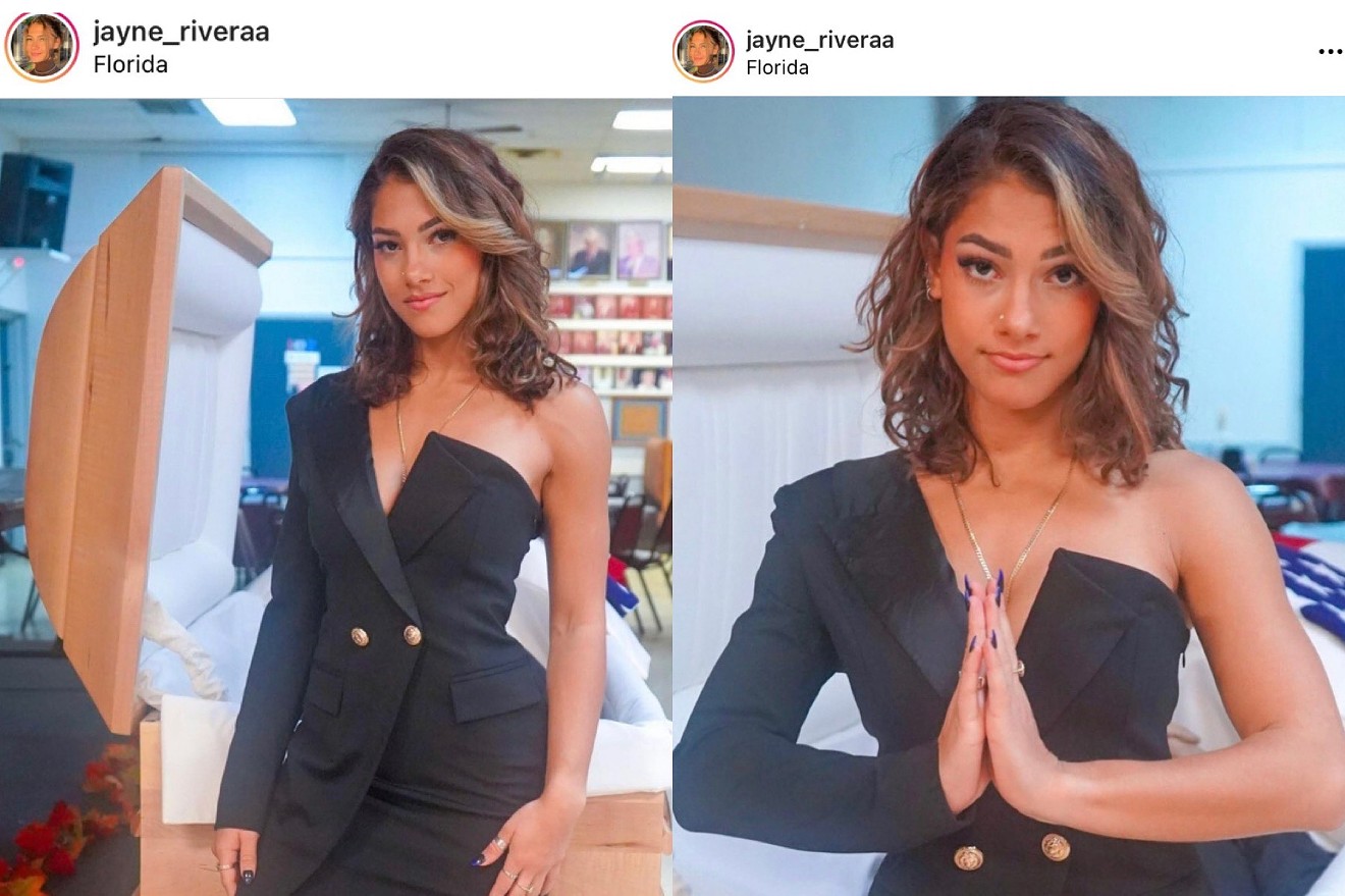 Miami influencer Jayne Rivera posted photos in front of her father's open casket. The internet did not approve.