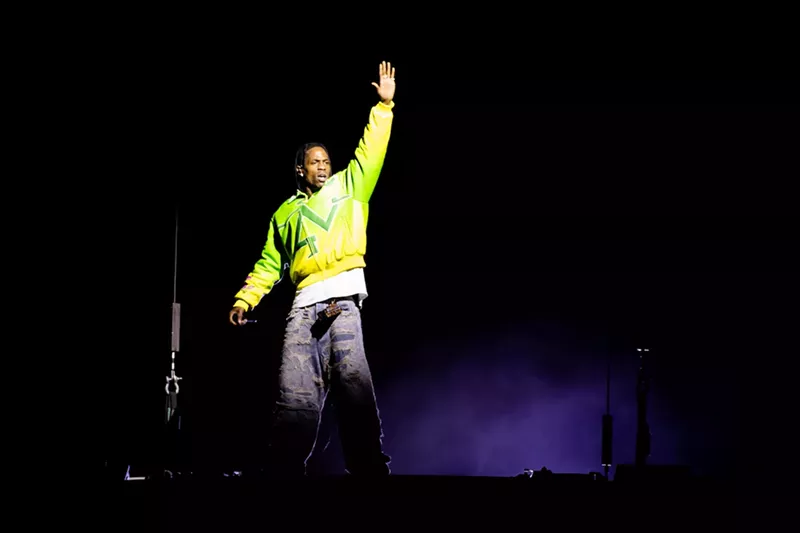 Image: Travis Scott performing at Rolling Loud in Miami on July 24, 2021