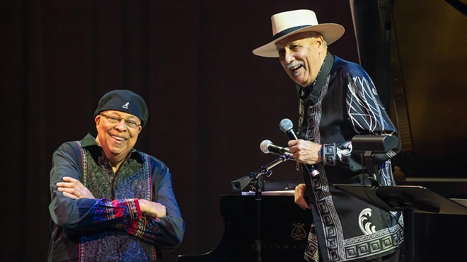 Chucho Valdés and saxophonist Paquito D’Rivera performing on stage