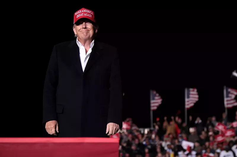 Image: Former President of the United States Donald Trump speaking with supporters at a "Save America" rally at Country Thunder Arizona in Florence, Arizona, January 17, 2022