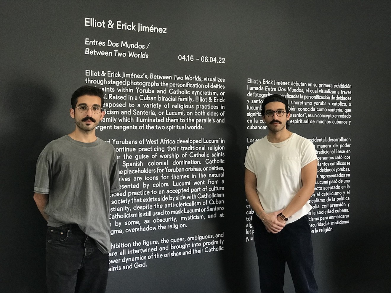 Elliot and Erick Jiménez at their exhibit, "Entre Dos Mundos," at Spinello Projects.