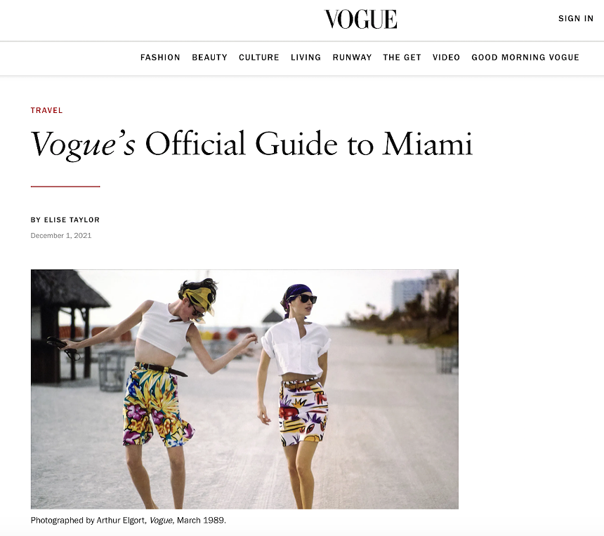 "Journeying to the urban oasis can be overwhelming." - SCREENSHOT VIA VOGUE