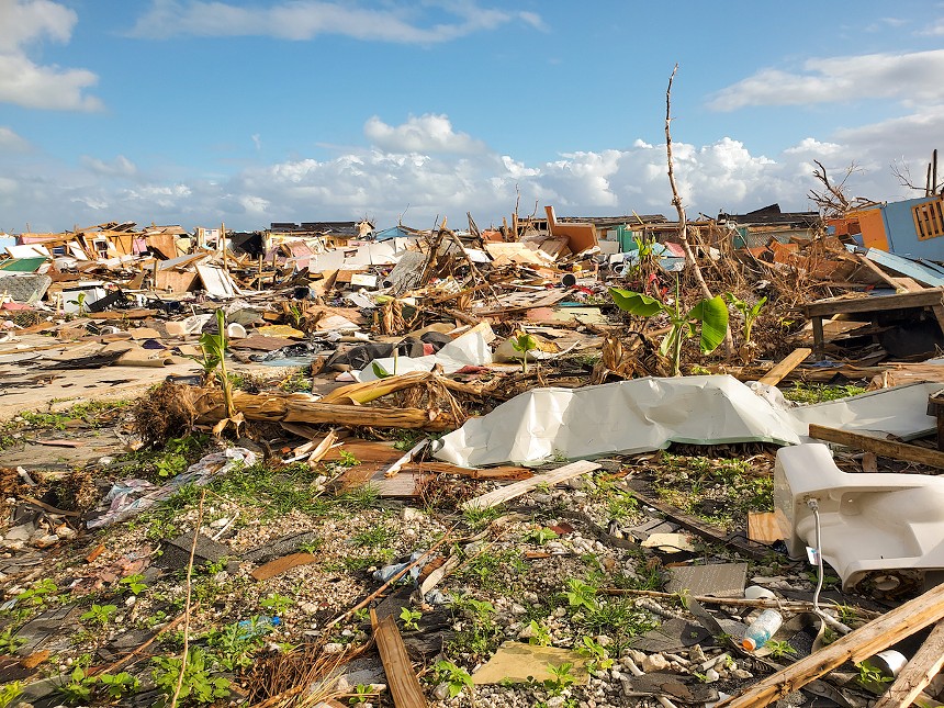 The devastation in Abaco's Marsh Harbour after Hurricane Dorian made landfall on October 1, 2019. - PHOTO BY BRANDEN HOOLEHAN/GETTY IMAGES