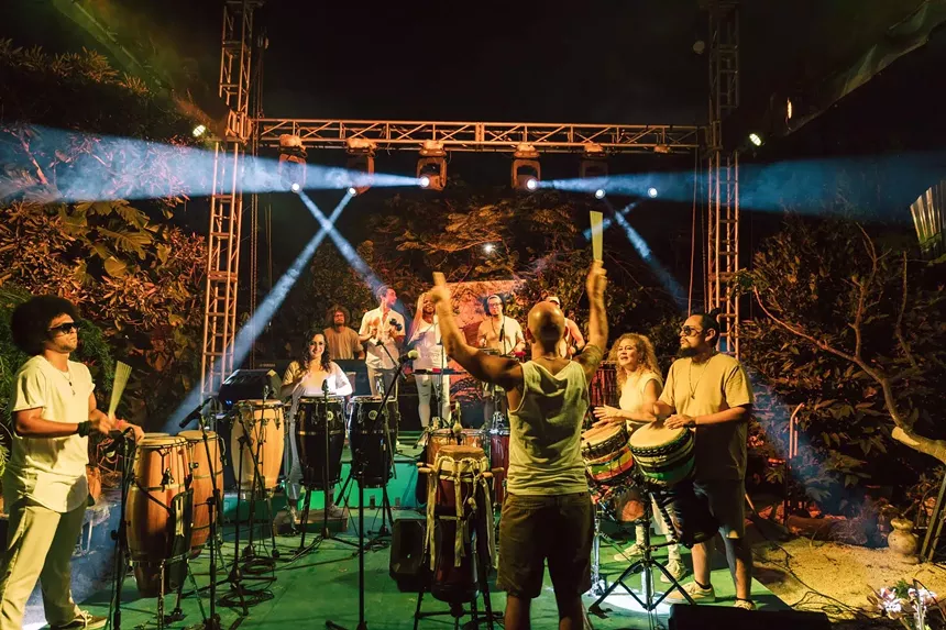 Rhythm Portal's band doesn't work off any predetermined sheet music during each performance. - PHOTO BY IVAN LANZ
