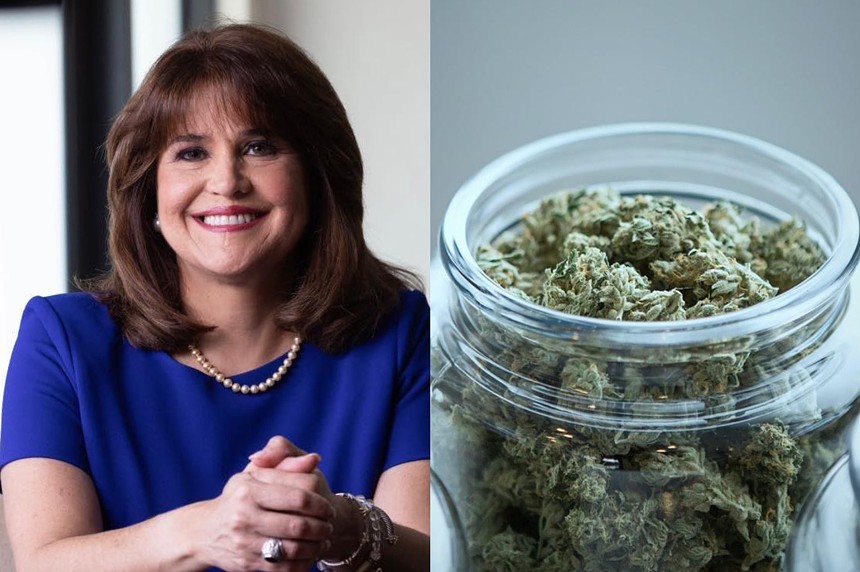 Annette Taddeo says weed smells like...a plant. - ANNETTE TADDEO PHOTO VIA FACEBOOK, WEED JAR PHOTO BY ADD WEED/UNSPLASH