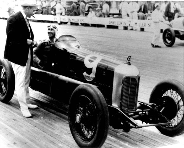 Fulford-Miami official starter Barney Oldfield with driver Ralph Hepburn on February 22, 1926 - PHOTO COURTESY OF FLORIDAMEMORY.COM