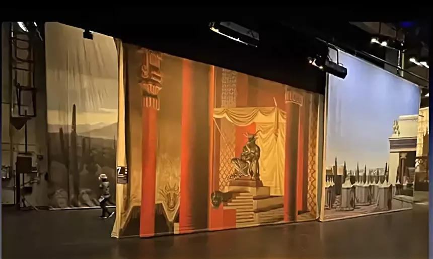 The backdrops at the Miami Scottish Rite Temple convinced director Jeffrey Marc Buckman to create the production around the aesthetic of the theater. - PHOTO COURTESY OF FLORIDA GRAND OPERA