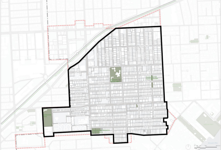 The proposed borders of "Little Bahamas of Coconut Grove," including parts of the West Grove historically settled by Bahamians in the late 1800s. - PHOTO VIA CITY OF MIAMI