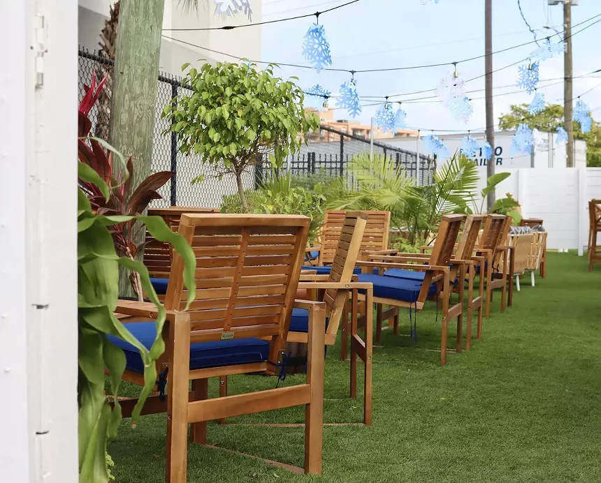 Beer garden of Época Brewing. - PHOTO BY NICOLE DANNA
