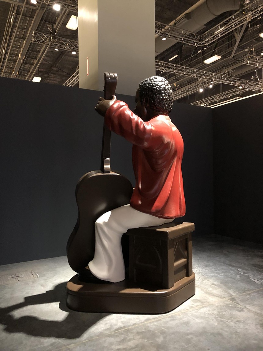 Reginald O'Neal's sculpture The Cellist in the Meridians section of Art Basel Miami Beach