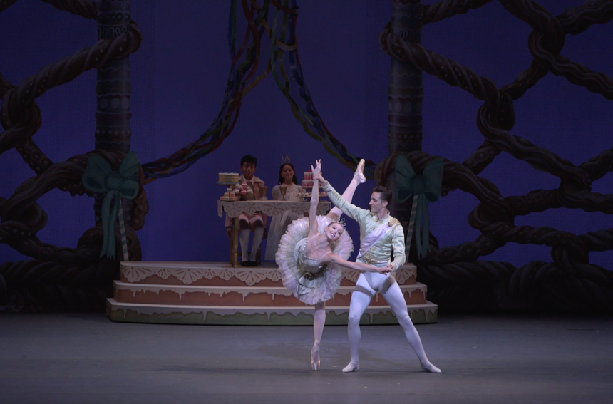 Miami City Ballet principal dancer Dawn Atkins dances with a male dancer