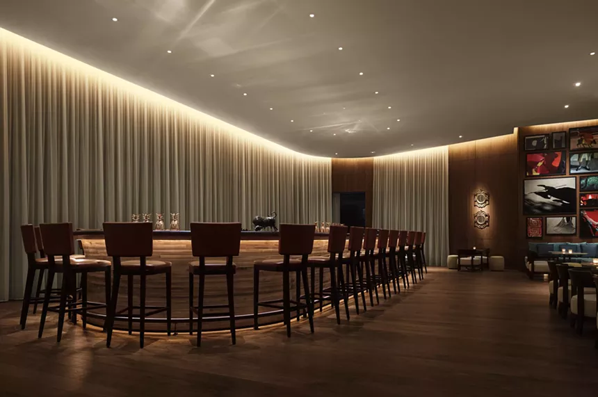 Dimly lit bar