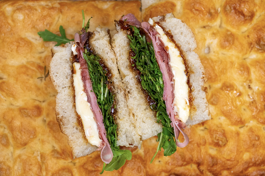 A closeup of a sandwich