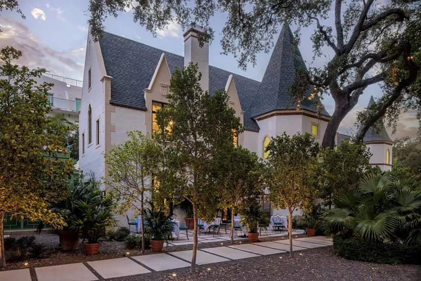 The exterior of a Miami chateau