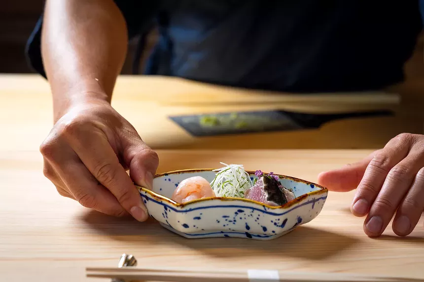 Nigiri on a plate