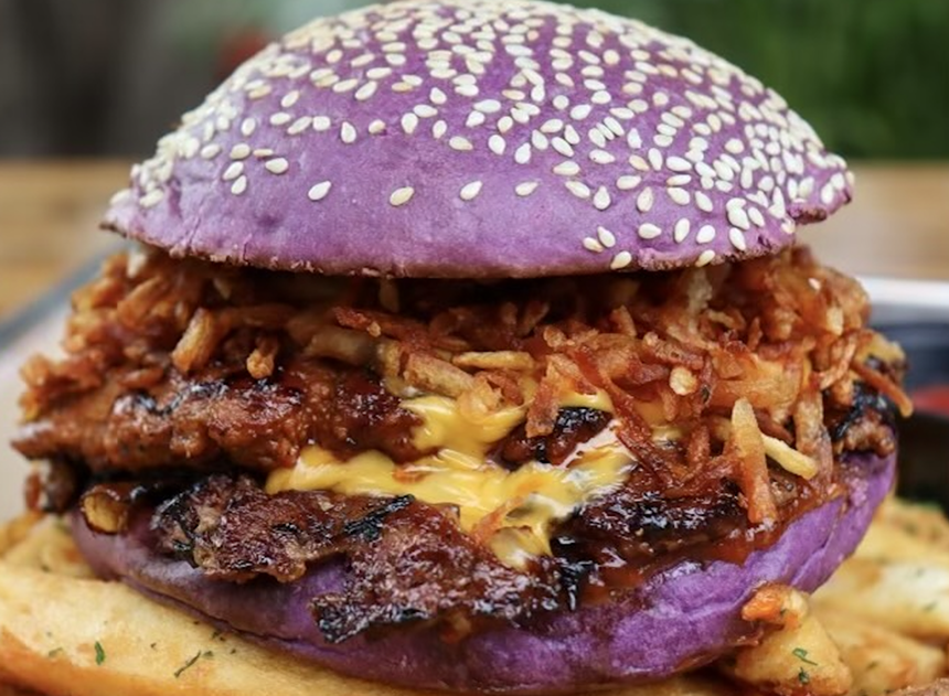 A purple burger