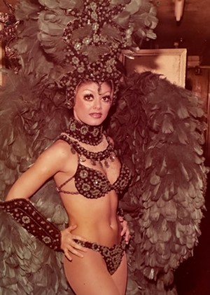 Josephine Phoenix mother, Marlena, dressed in her Vegas showgirl costume