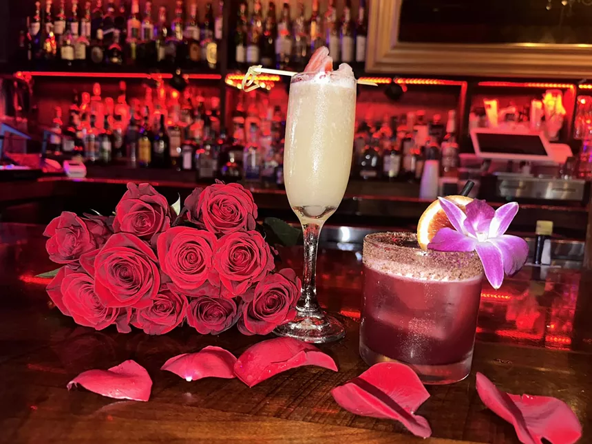 Drinks and roses
