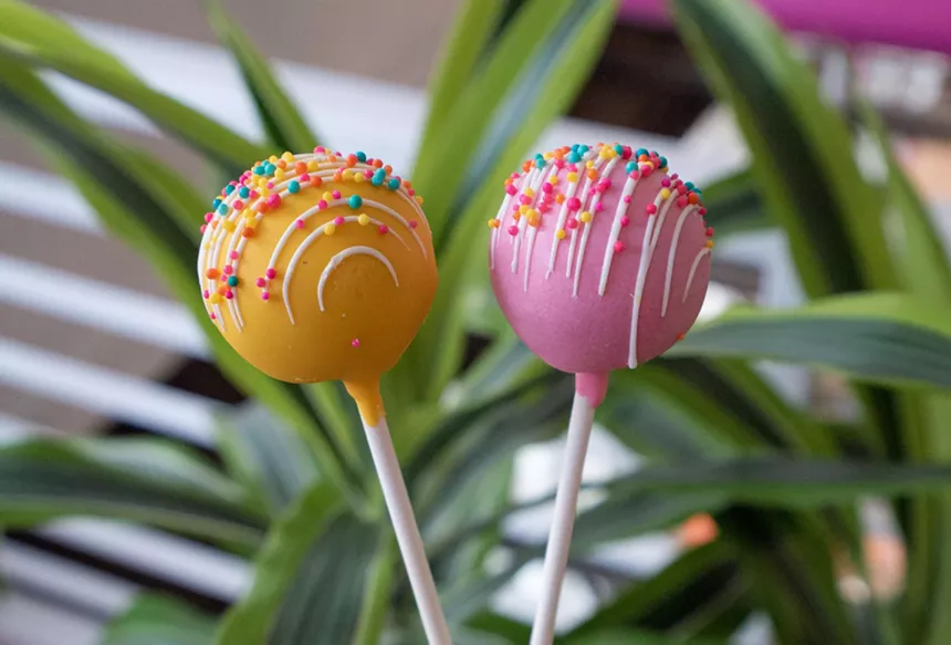 Orange and pink cake pops