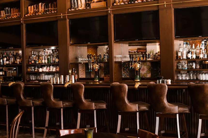 a bar with seats