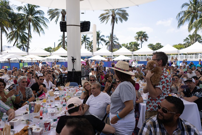 A crowd of people at a brunch