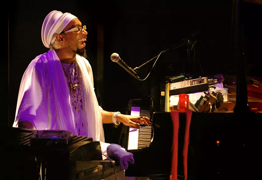 Omar Sosa performing at his piano in Japan