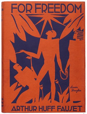 Orange and purple graphic design on the cover of For Freedom