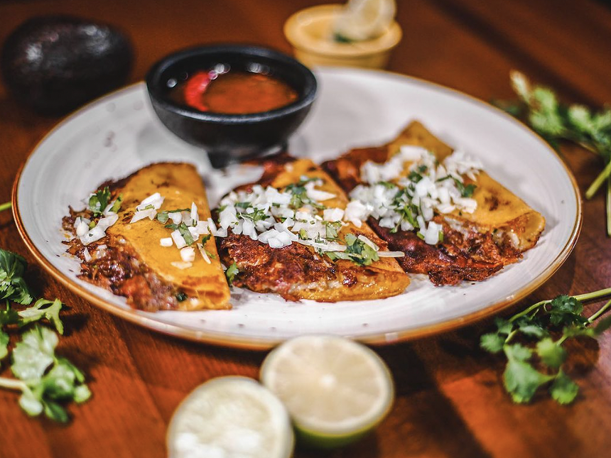 A platter of tacos