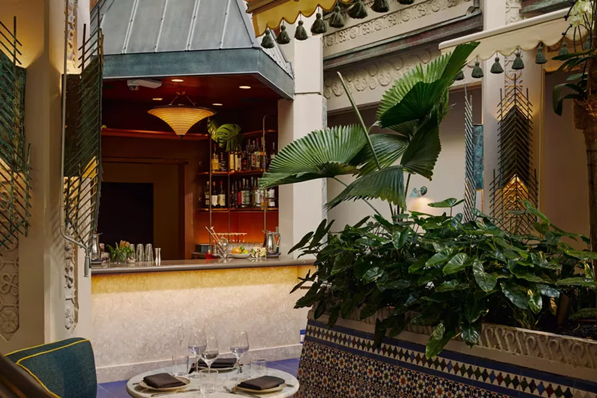 bar picture with lush plants
