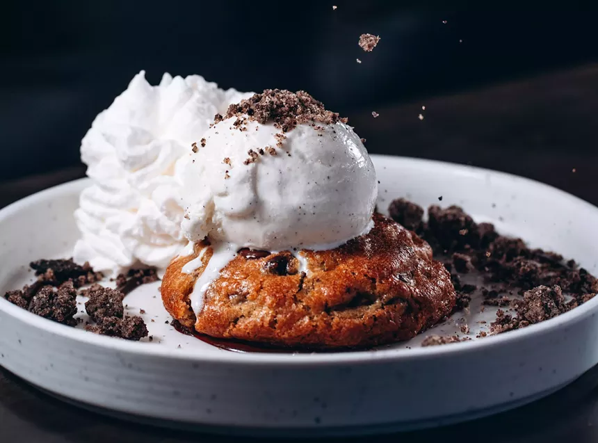 Ice cream on top of a cookie