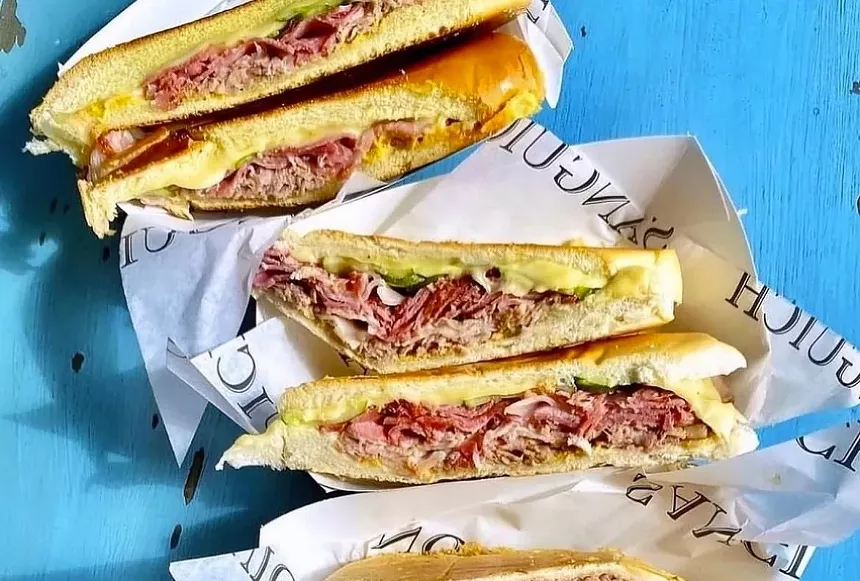 A plate of sandwiches