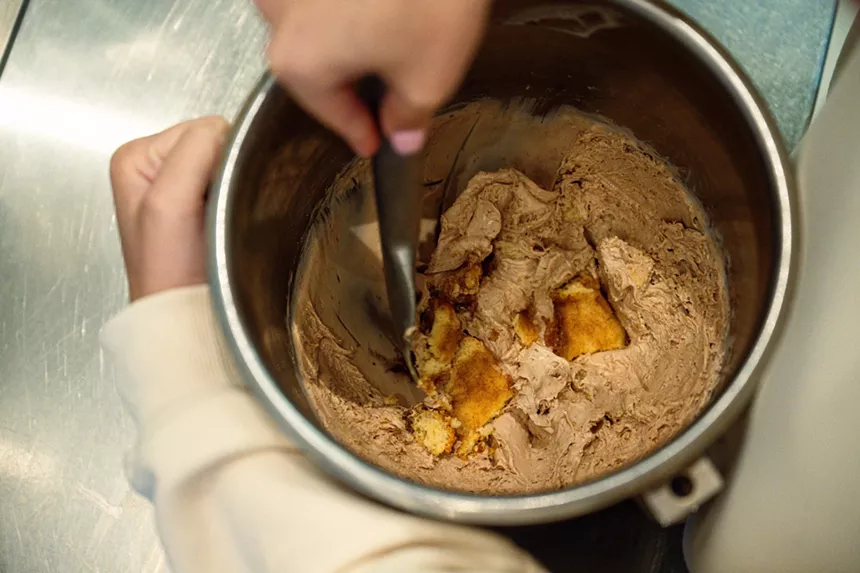 Ice cream being scooped