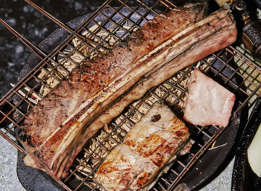 A meat dish on a grill