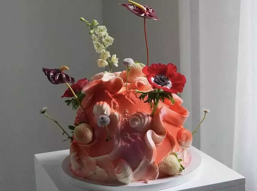 A cake with decorations