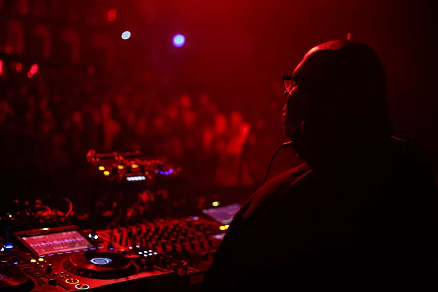 Carl Cox behind the DJ decks at M2 nightclub
