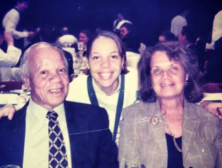 Three people posing for a photo