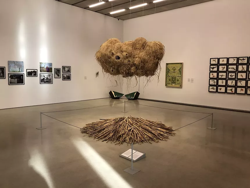Artworks hung throughout the gallery space