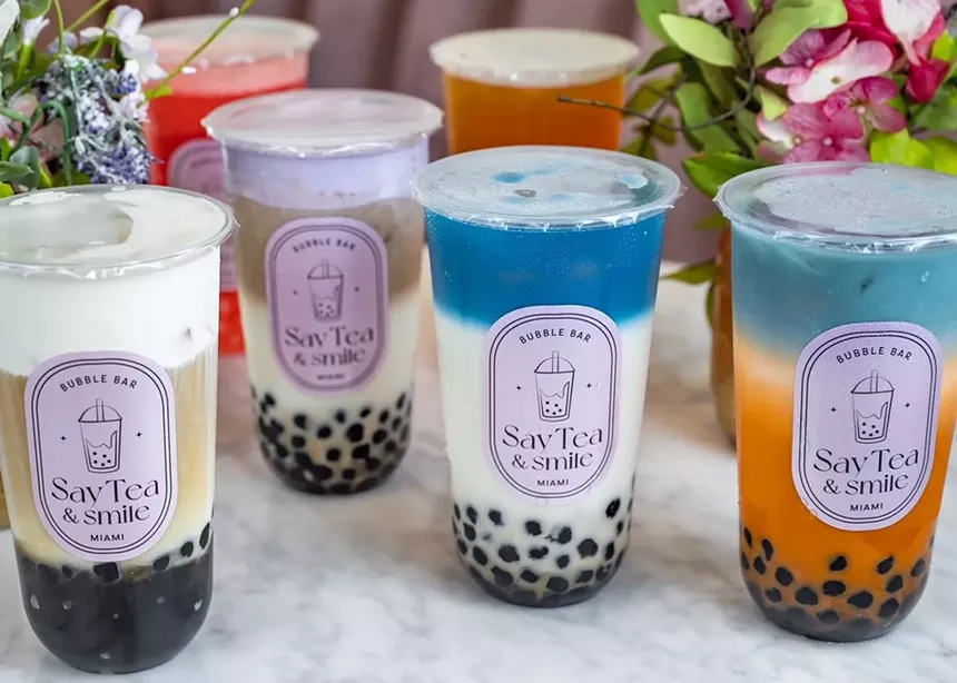 Tea in colorful cups