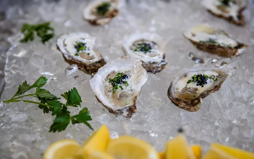 Oysters on ice