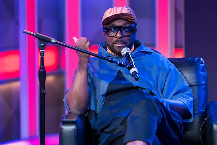 Will.i.am sitting at the SiriusXM studio in Miami Beach