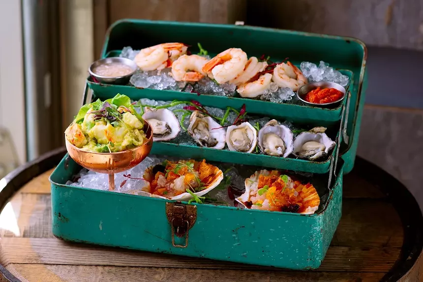 Layers of seafood