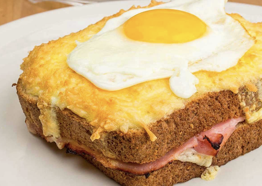 Croque-monsieur on a plate
