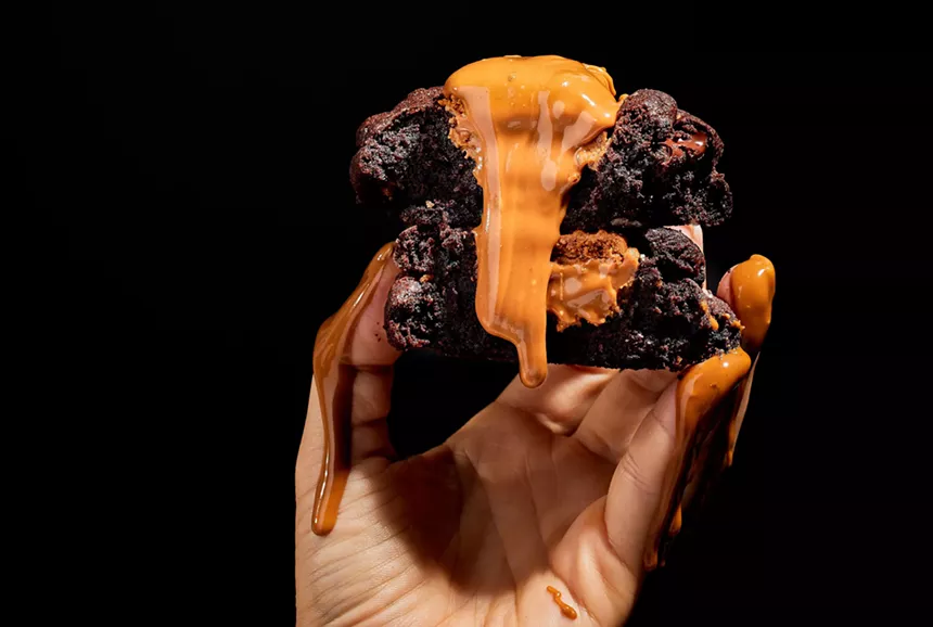 cookies in a black background