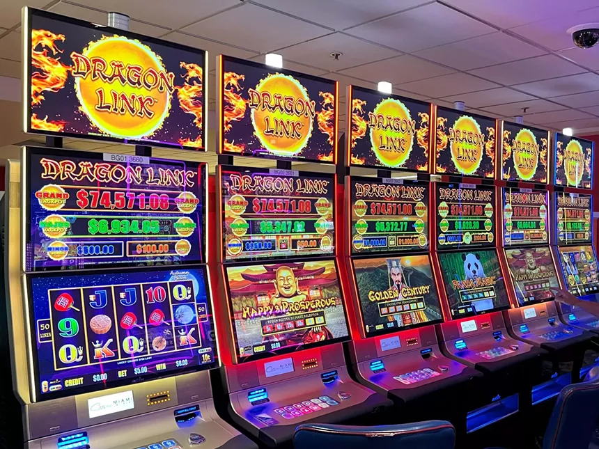 The slot machines at Casino Miami