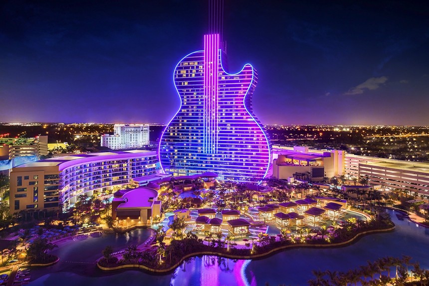 The guitar-shaped building at the Seminole Hard Rock Hotel & Casino