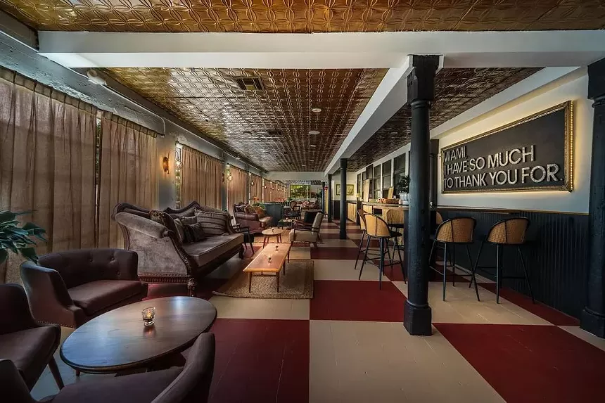 a room with eclectic seating