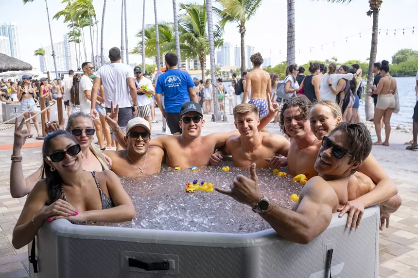 people in an ice bath