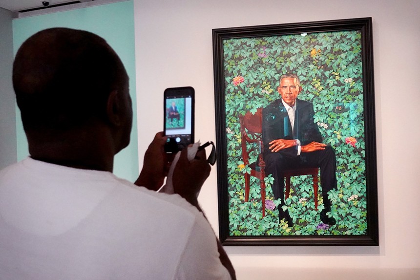 Painting of President Barack Obama on display