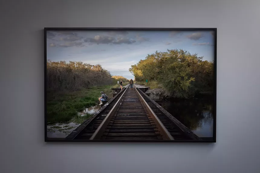 A photo hanging on a gallery wall