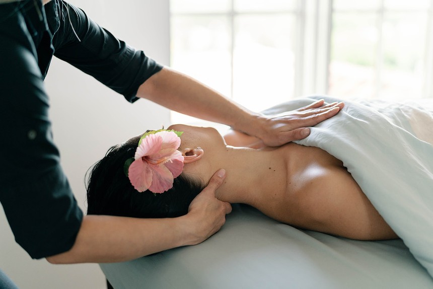 Woman getting massage